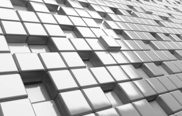 Абстрактна геометрична форма білих кубиків 3d візуальний фон
 - Фото, зображення