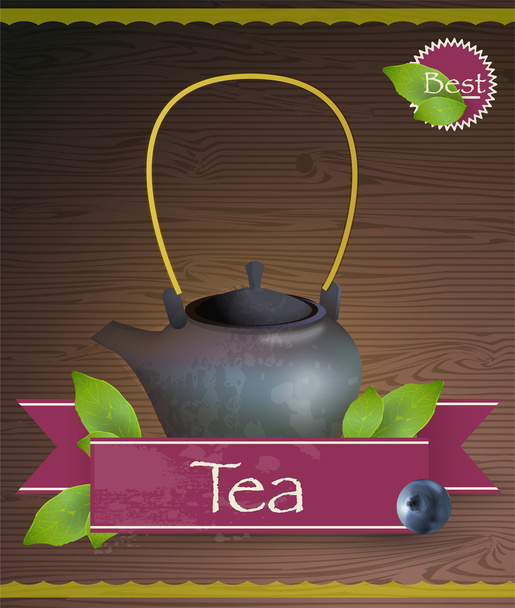 Teapot with tea. Vector illustration. - Vector, Image