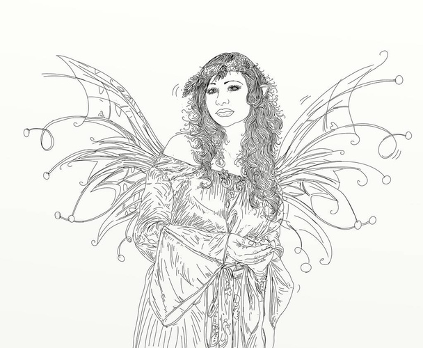 Elf woman, with wings, magic fairy - Fotografie, Obrázek