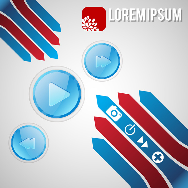 Media player buttons, vector illustration  - Vector, Image