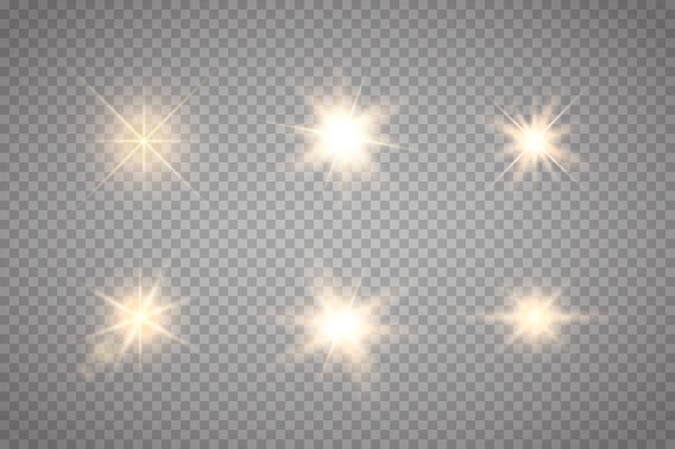 Reihe glühender Lichtsterne - Vektor, Bild