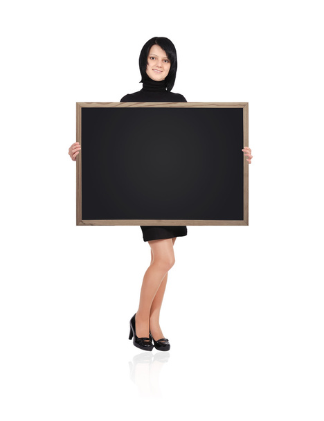 girl holding blackboard - Foto, Imagen