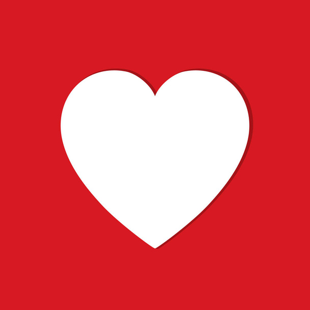 Kırmızı kalp simgesi tasarım gölge ile - Vektör, Görsel