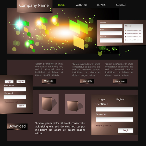 Web site design template, vector. - Vector, Image