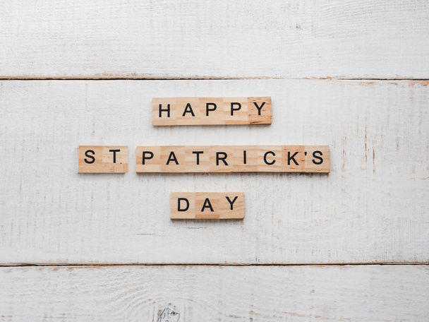 St.Patrick s Day. Beautiful card. White isolated background - 写真・画像