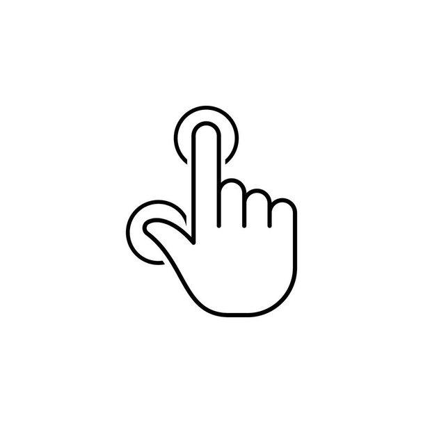 Kliknij, palec, gest, ikona jeden kontur. Element prosty ikona dla stron internetowych, projektowanie stron internetowych. Znaki i symbole ikona kolekcja dla projektowania i rozwoju na białym tle na białym tle - Wektor, obraz