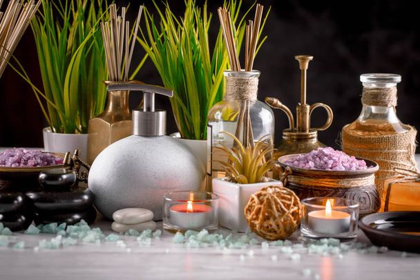Items for spa massage in the composition on the table - Photo, Image