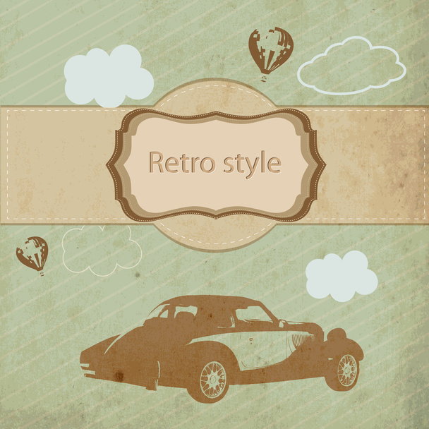 coche deportivo vintage, ilustración vectorial
  - Vector, Imagen