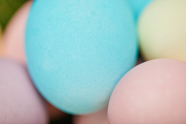 close up of painted easter chicken eggs  - Φωτογραφία, εικόνα