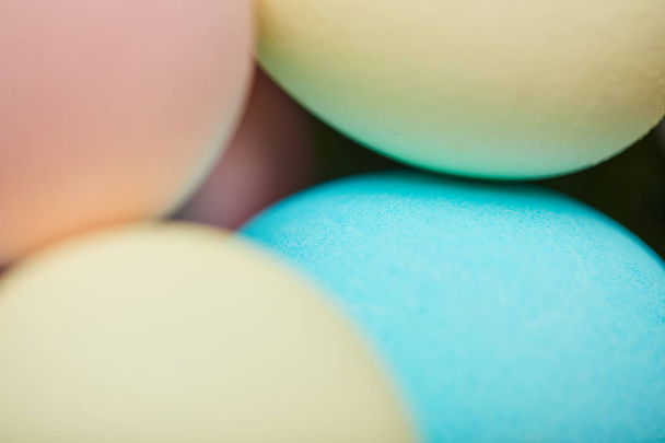 close up of painted easter chicken eggs  - Photo, image