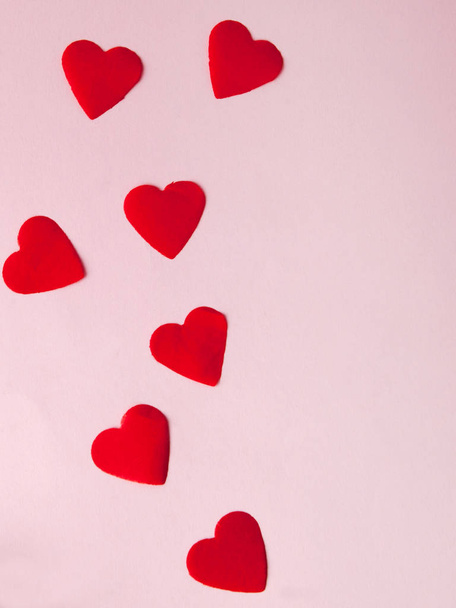 Hearts on pink backgrounds. Festive concept for Valentines day, Mothers day or birthday - Foto, Bild