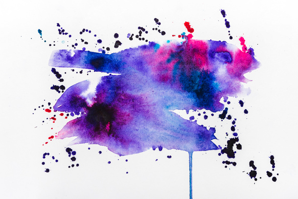 top view of pink and purple spills on white paper - 写真・画像