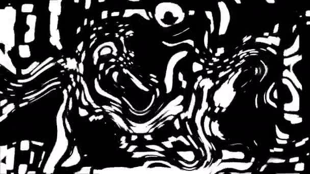 Schwarze und weiße Streifen. Computergenerierter abstrakter Hintergrund, 3D-Renderer - Filmmaterial, Video