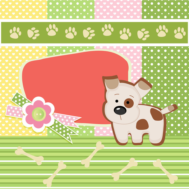 Κάρτα γενεθλίων με σκύλο - Διάνυσμα, εικόνα