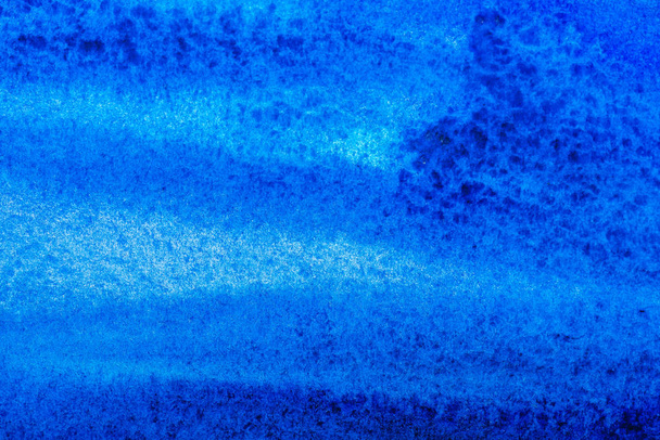 top view of blue watercolor spill with copy space  - Photo, Image