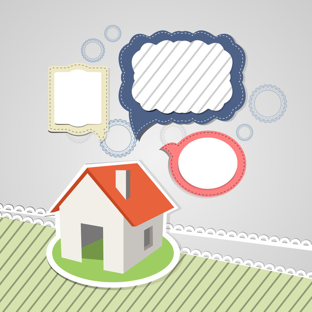 house with speech bubbles - Vector, Image