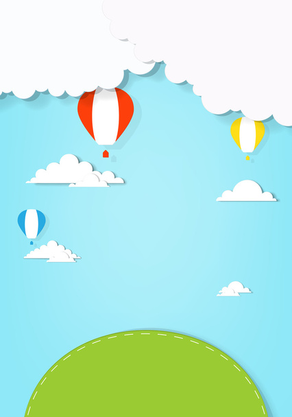 Ilmapallot lentävät maan päällä
 - Vektori, kuva