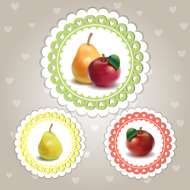 colorful set of fruit - Vector, Image
