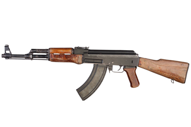 Rare first model AK - 47 assault rifle isolated on white - Fotografie, Obrázek