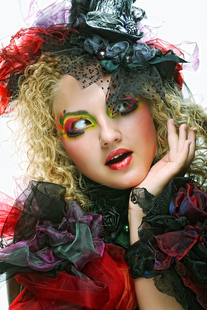 Beautiful woman with artistic make-up.  - Valokuva, kuva