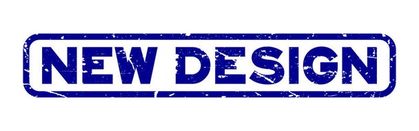 Грандж синій новий дизайн слова квадратний гумовий штамп ущільнення на білому тлі
 - Вектор, зображення