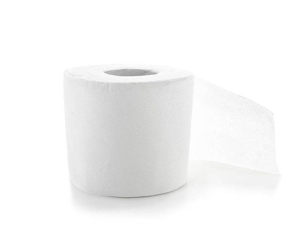 Roll of toilet paper on white background - Photo, Image