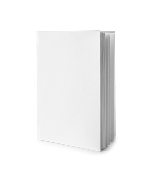 Livro com capa em branco sobre fundo branco
 - Foto, Imagem