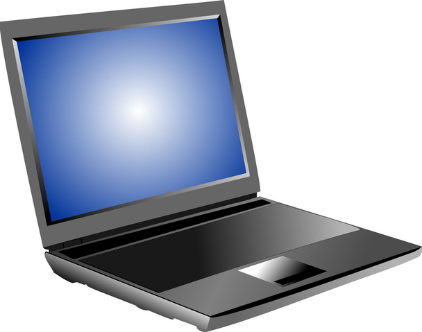 ordinateur portable sur fond blanc - Vecteur, image