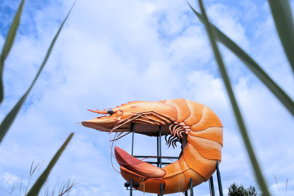 Het standbeeld van de grote garnalen, een iconische "Big Things" toeristische attractie in Ballina, New South Wales, Australië - Foto, afbeelding