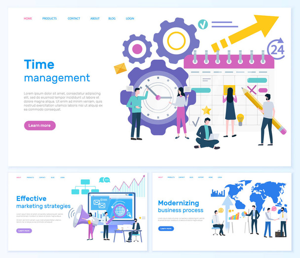 Управление временем, маркетинг или модернизация бизнеса
 - Вектор,изображение