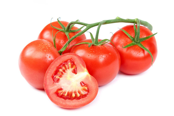 Fresh red tomatoes isolated on white background. - Фото, зображення