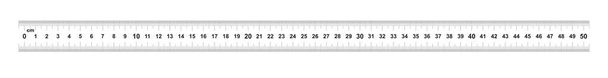 Double sided Ruler 50 centimeter or 500 mm. Value of division 0.5 mm. Precise length measurement device. Calibration grid - Vector, Image