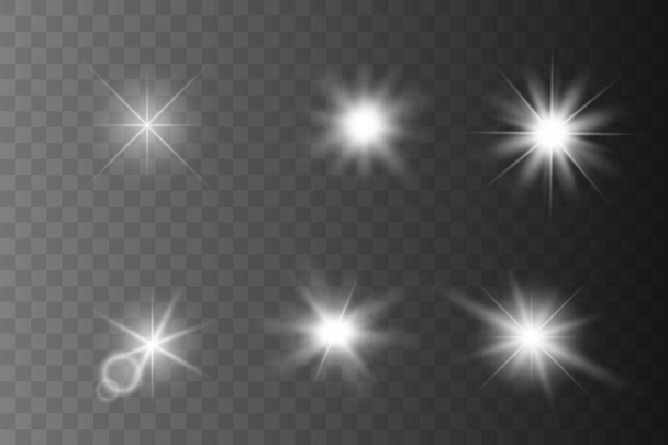 Набір світиться світло зірок  - Вектор, зображення