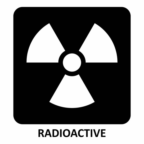 Ilustración del símbolo radiactivo en blanco y negro
 - Vector, imagen