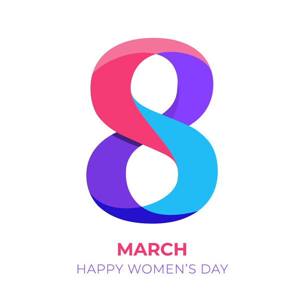 Mezinárodní ženy s den plakát. 8 března 3d ilustrace. - Vektor, obrázek