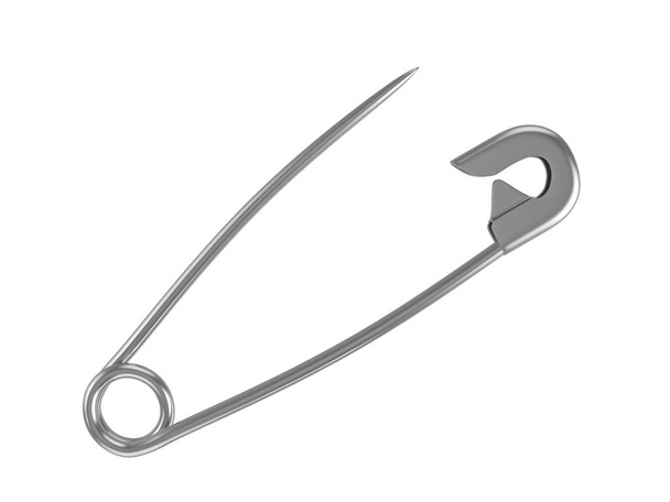 Safety pin on a white background. 3d illustration. - Photo, Image