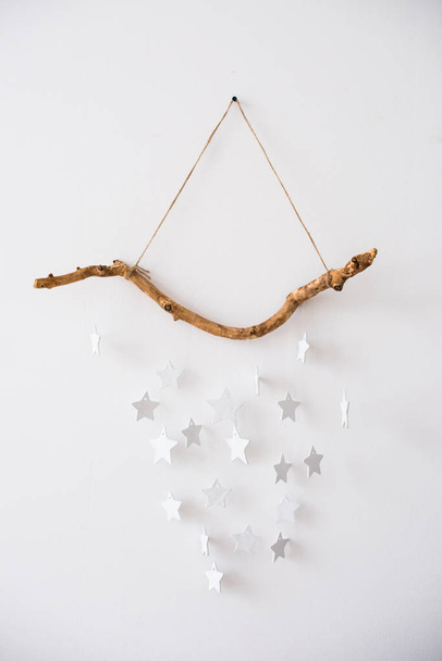 Beyaz yıldız ile İskandinav ev iç dekorasyon - Fotoğraf, Görsel