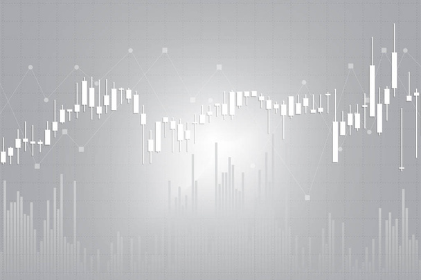 株式市場の投資取引、証券取引所設計および背景のキャンドル スティック グラフ。ベクトル イラスト. - ベクター画像