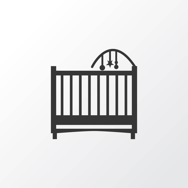 Crib ikon szimbólum. Prémium minőségű elszigetelt gyermekágy elem trendi stílusban. - Fotó, kép