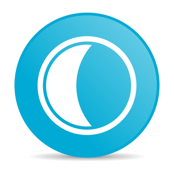 moon blue circle web glossy icon - Фото, зображення