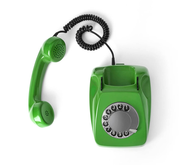 Старовинний телефон ізольований на білому
 - Фото, зображення