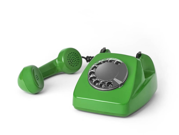 Vintage telephone isolated on white - Photo, Image