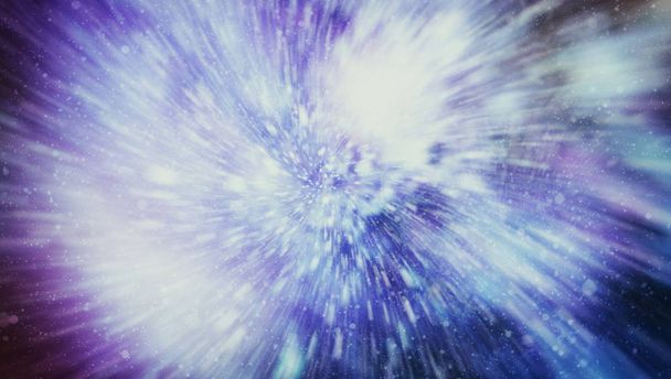 Vybuchující a rozšiřování pohyb. Smyčky animace s mezihvězdné cestování červí díry přes modré silové pole s galaxií a hvězd - Fotografie, Obrázek