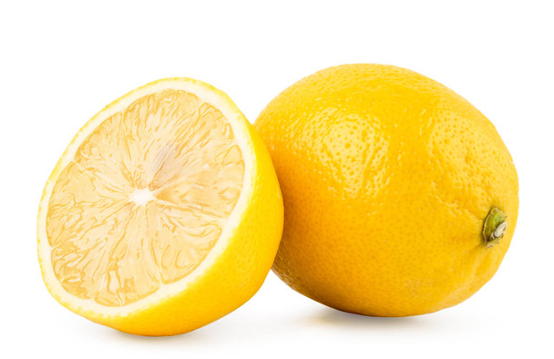 Lemon and half close-up on a white background. - Φωτογραφία, εικόνα