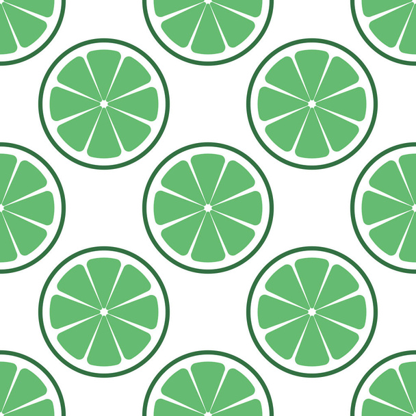 Lime sliced. seamless pattern lime on white background. EPS 10. Vector illustration - Vector, Imagen