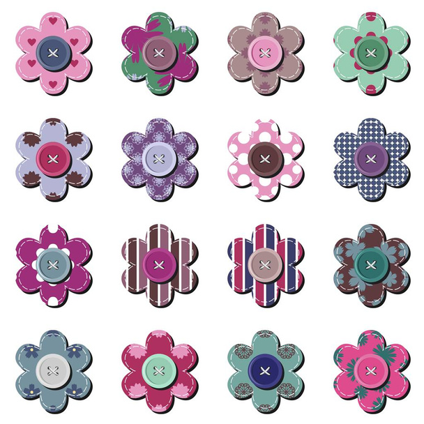 scrapbook flowers on white background - Vector, Image