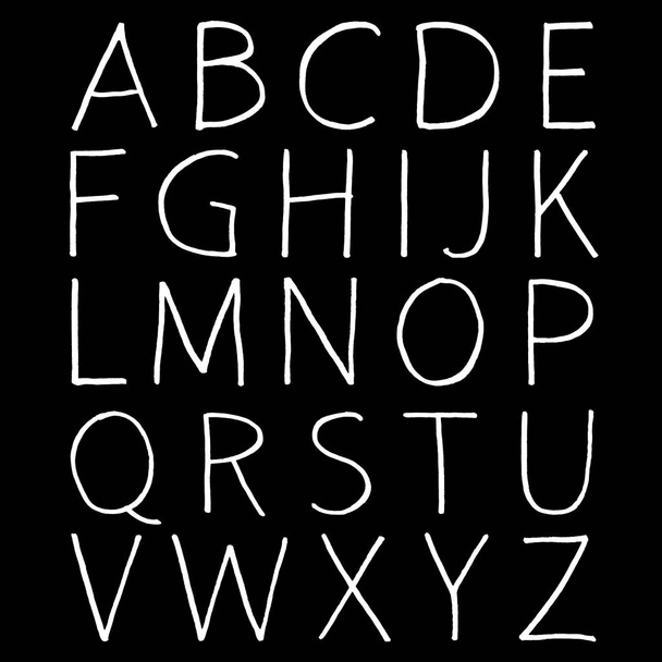 Handgetekende alfabet. Kalligrafie lettertype. Moderne brushpen belettering. Grunge stijl alfabet. - Vector, afbeelding