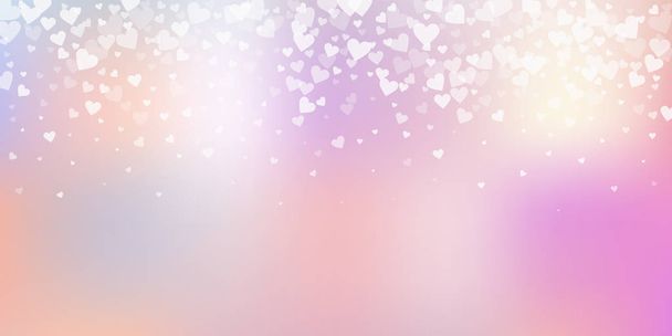 El corazón blanco ama los confettis. Día de San Valentín gradie - Vector, Imagen