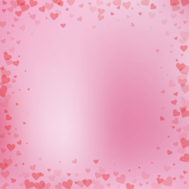 El corazón rojo ama los confettis. Marco del día de San Valentín re
 - Vector, imagen