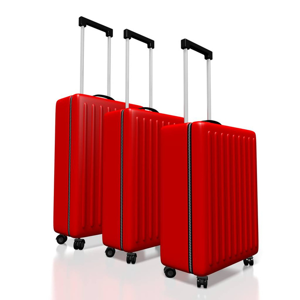 3D walizki podróżne koncepcja - Zdjęcie, obraz